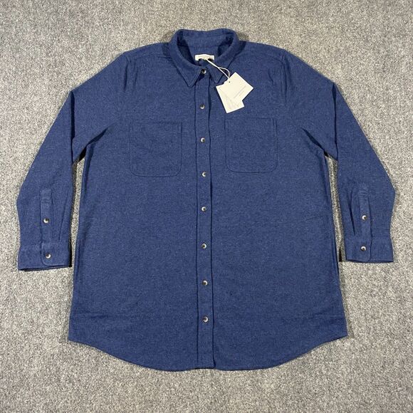 BeachLunchLounge Tops - BeachLunchLounge Sally Brushed Knit Shacket Womens X-Large XL Blue Shirt Jacket